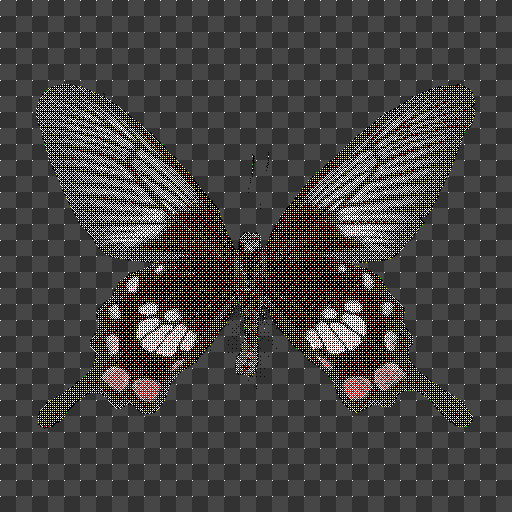 Example of an image that has been dithered using a 3 by 3 Bayer matrix pattern.