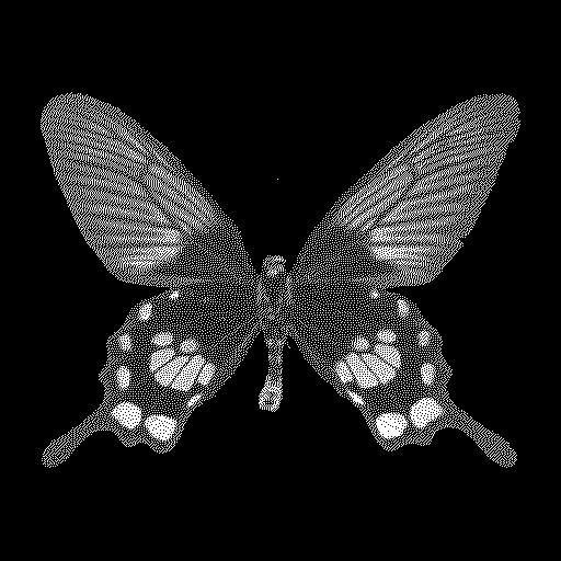 Example of an image that has been dithered using the Floyd Steinberg error diffusion dithering method.