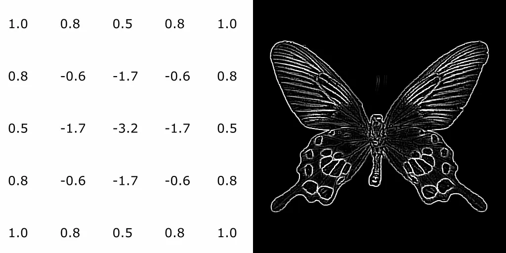Example of an image that has been convolved with the superior Laplacian operator.