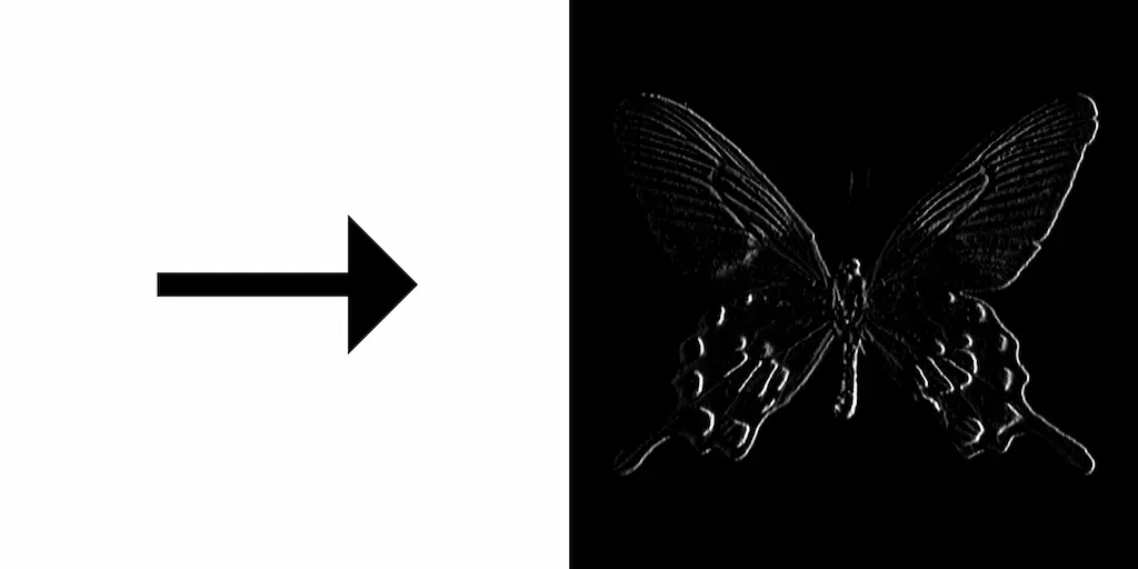 Example of an image that has been convolved with the steerable Prewitt Operator.