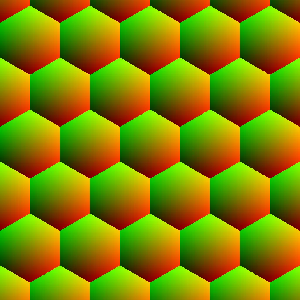 View of the hexagonal grid being generated within the component.