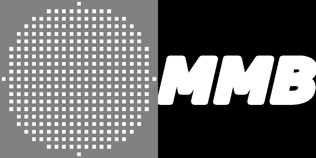 Example of a binary image that has been dilated with a circular structuring element that is 21 by 21 pixels in size.