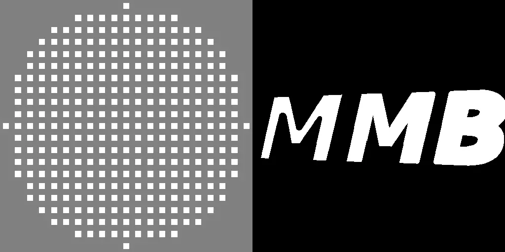 Example of a binary image that has been dilated and eroded simultaniously with a circular structuring element that is 21 by 21 pixels in size.