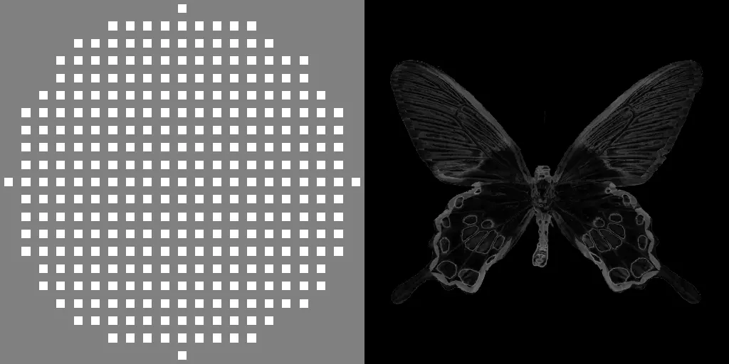 Example of a grayscale image that has been processed with the Morphological Feature Detector with a circular structuring element that is 21 by 21 pixels in size.