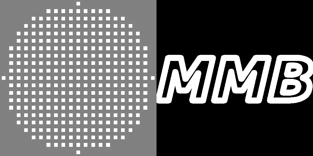 Example of a binary image that has been processed with the morphological gradient operation with a structuring element that is 21 by 21 pixels in size.