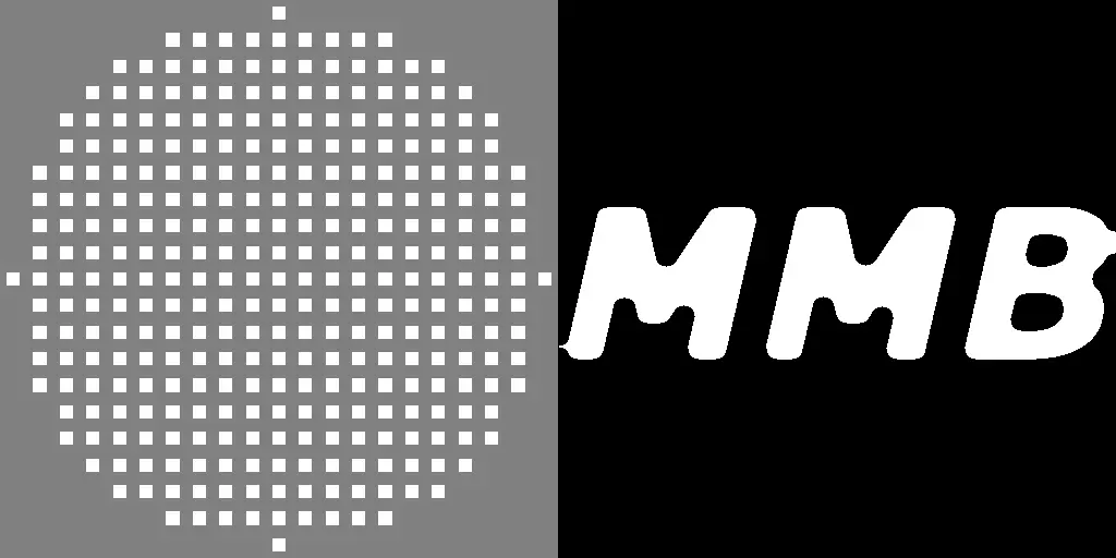 Example of a binary image that has been smoothed with a circular structuring element that is 21 by 21 pixels in size.