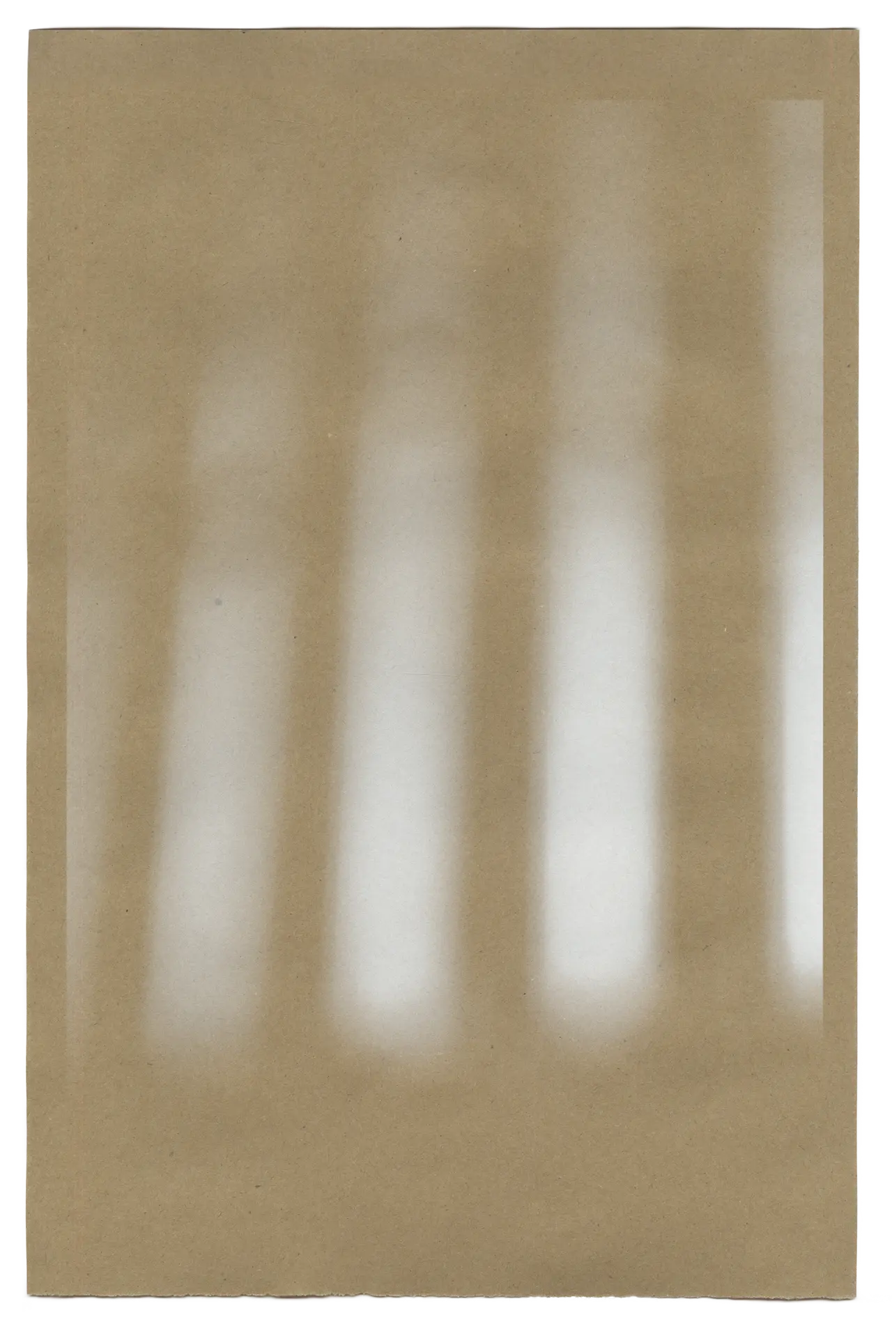 This print consists of several vertical lines, these were formed by the ridges along the facade of the new Brown’s Performing Arts Center building lit from below at night.
