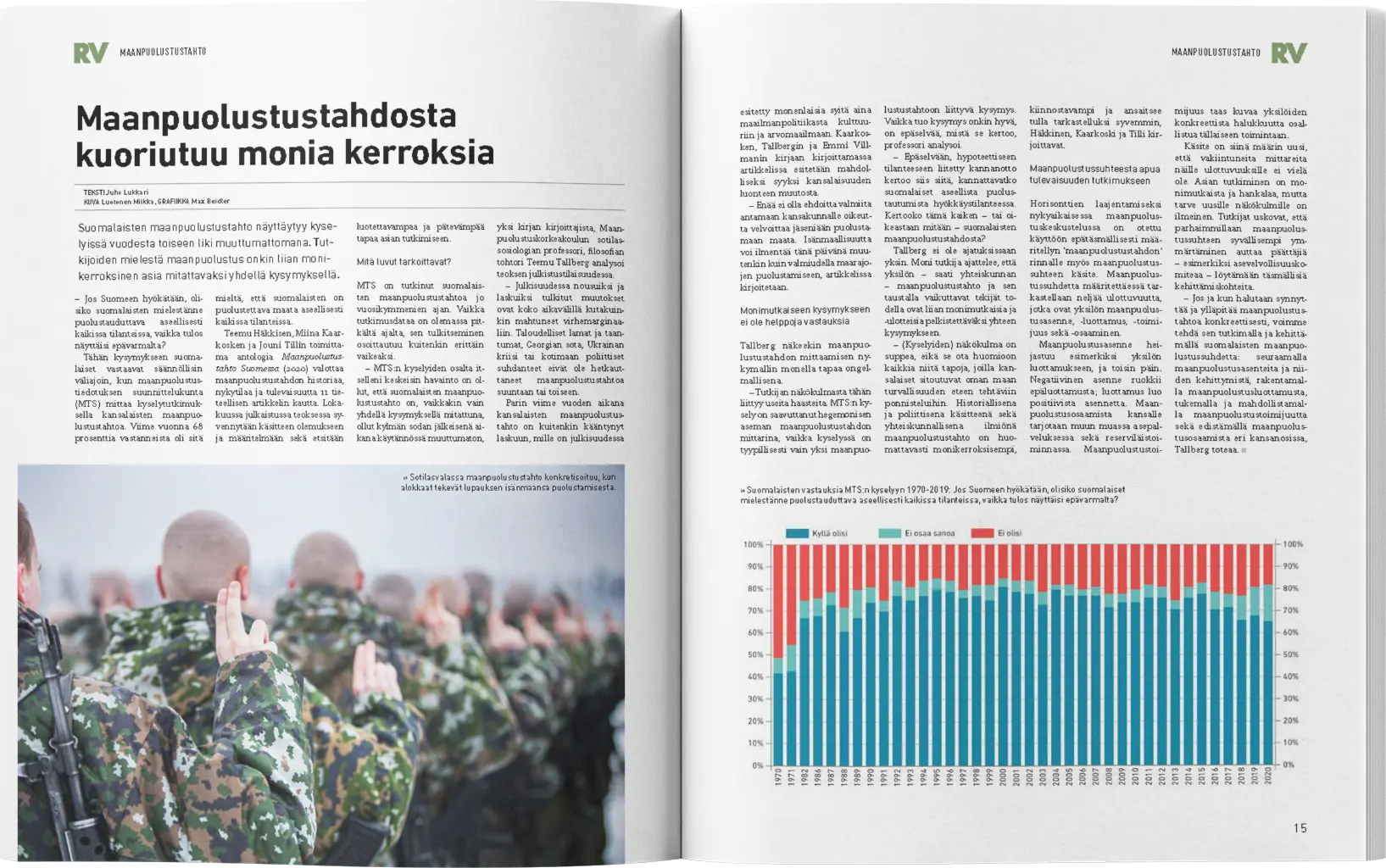 Spread from the 17/20 issue of the Ruotuväki newspaper.