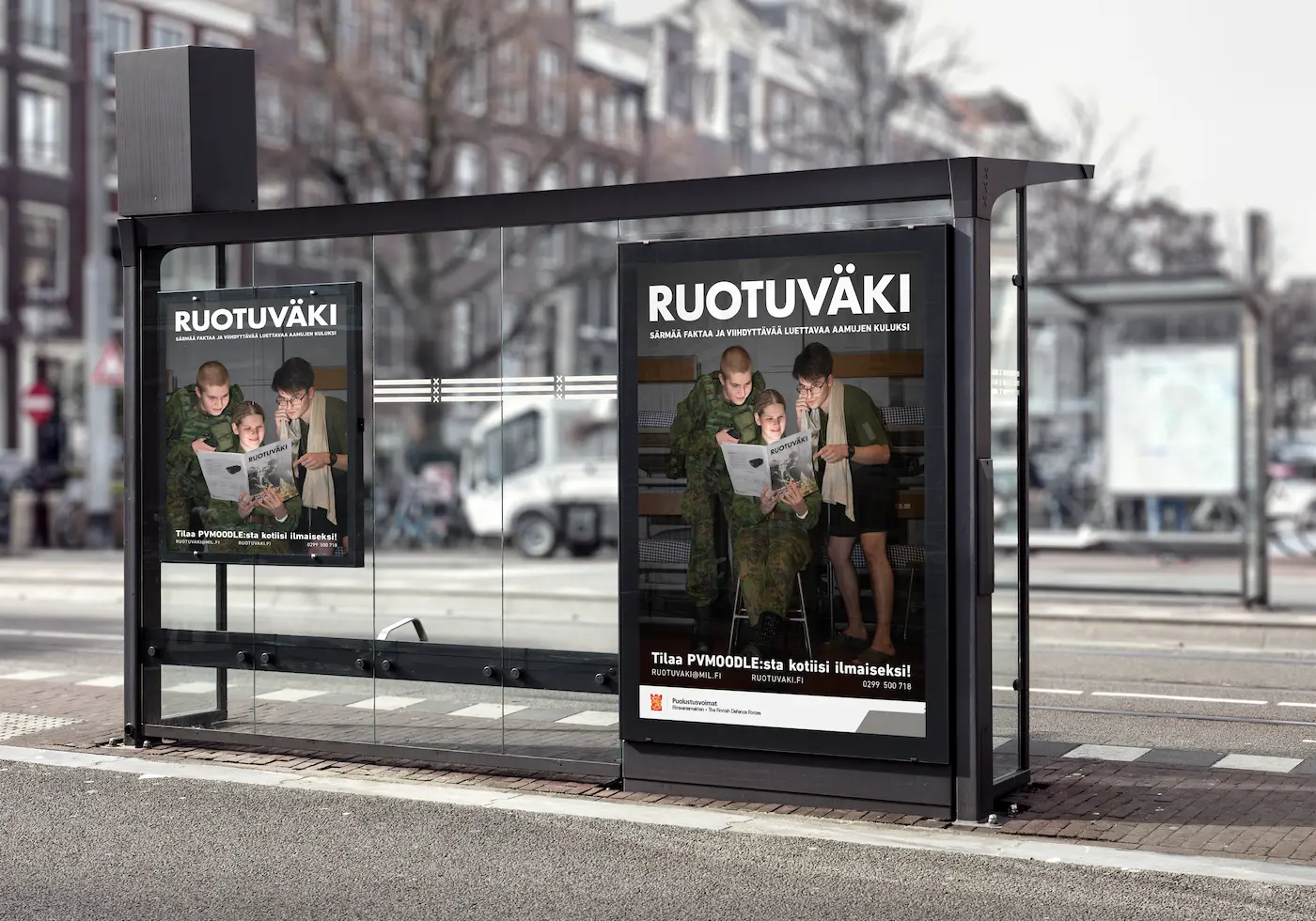 Promotional poster for the Ruotuväki monthly newspaper.